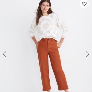 Madewell Slim Emmett Wide Leg Crop Jeans Warm Coffee Brown Sz 31